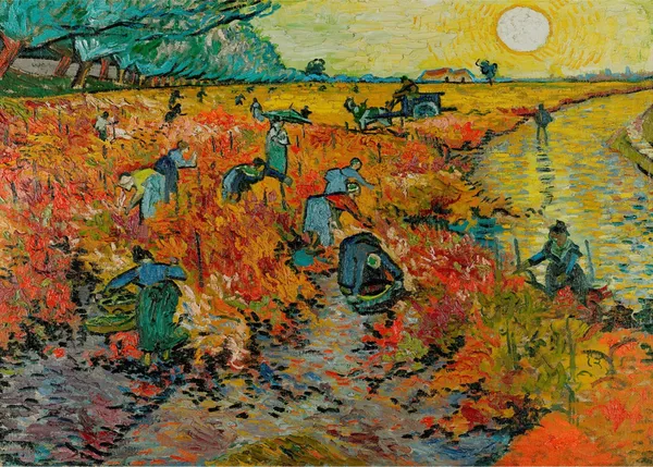 The_Red_Wineyard_(1888)_,_A_Painting_by_Van_Gogh,_Unframed_Canvas_Print,_Multicolor