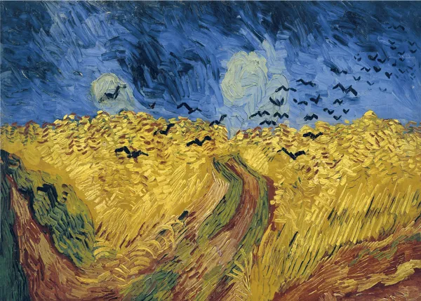Wheatfield_with_Crows_(1890)_,_A_Painting_by_Van_Gogh,_Unframed_Canvas_Print,_Multicolor