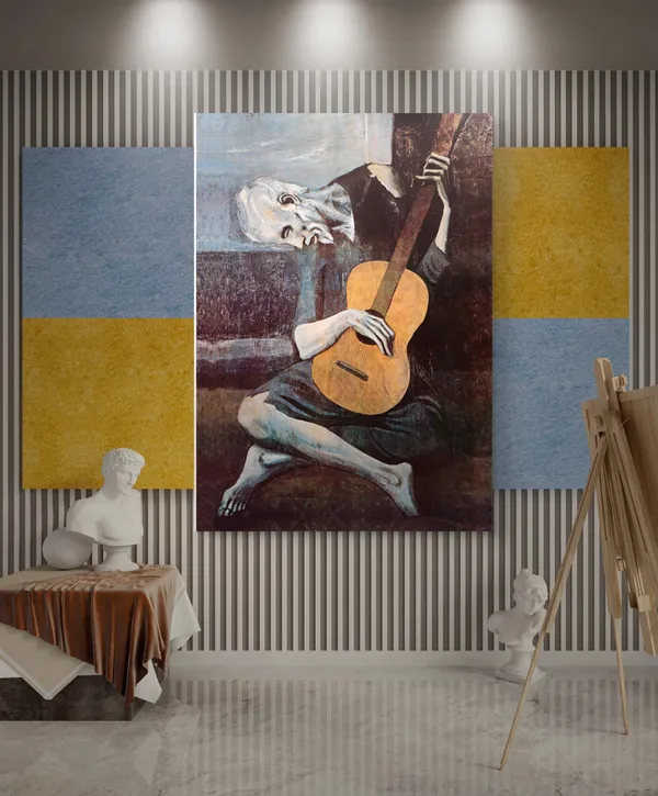 *The_Old_Guitarist*_(1903),_A_Painting_by_Picasso,_Unframed_Canvas_Print,_Multicolor