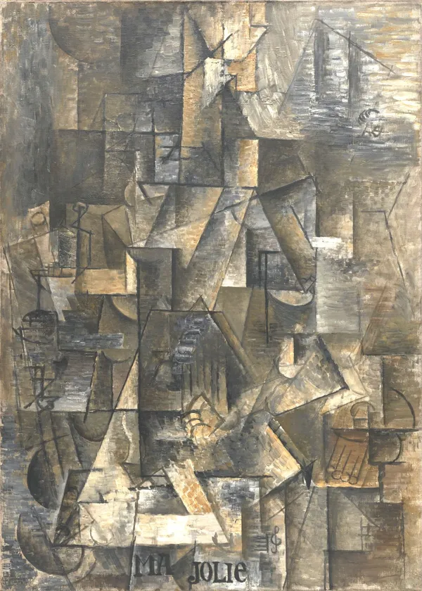 *Ma_Jolie_(My_Pretty)*_(1911),_A_Painting_by_Picasso,_Unframed_Canvas_Print,_Multicolor