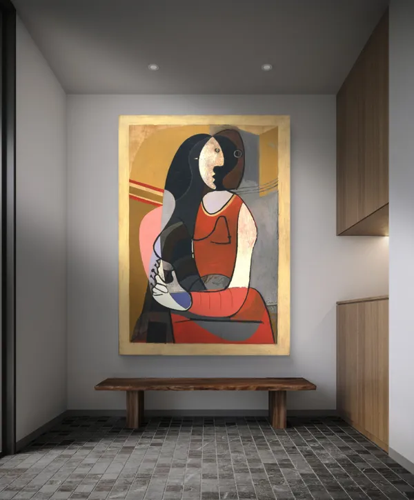 *Seated_Woman*_(1923),_A_Painting_by_Picasso,_Unframed_Canvas_Print,_Multicolor