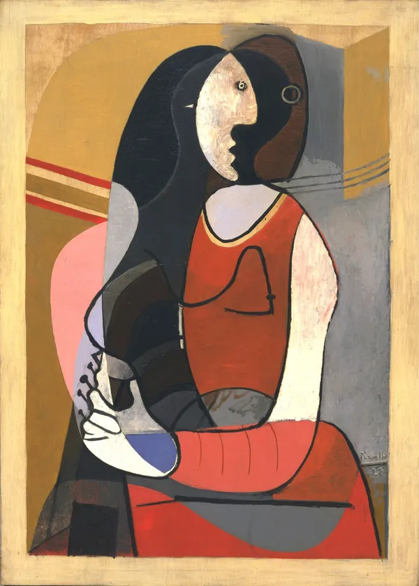 *Seated_Woman*_(1923),_A_Painting_by_Picasso,_Unframed_Canvas_Print,_Multicolor
