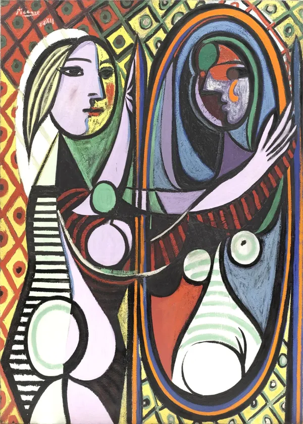 *Girl_before_a_Mirror*_(1932),_A_Painting_by_Picasso,_Unframed_Canvas_Print,_Multicolor