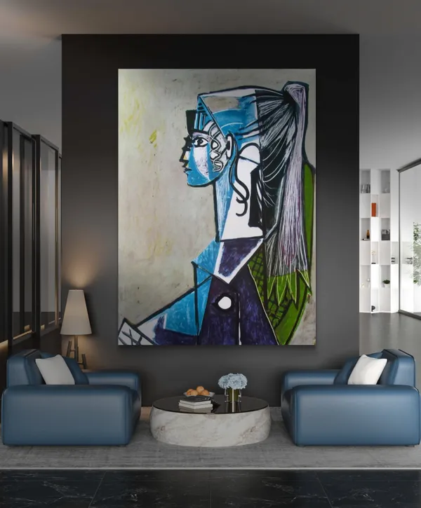 *Sylvette_(of_Jacqueline)*_(1954),_A_Painting_by_Picasso,_Unframed_Canvas_Print,_Multicolor