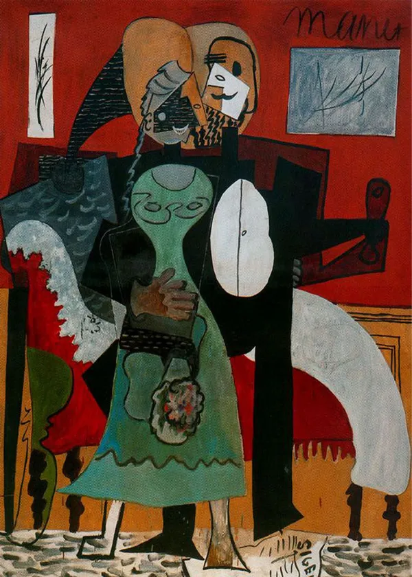 *Lovers*_(1919),_A_Painting_by_Picasso,_Unframed_Canvas_Print,_Multicolor