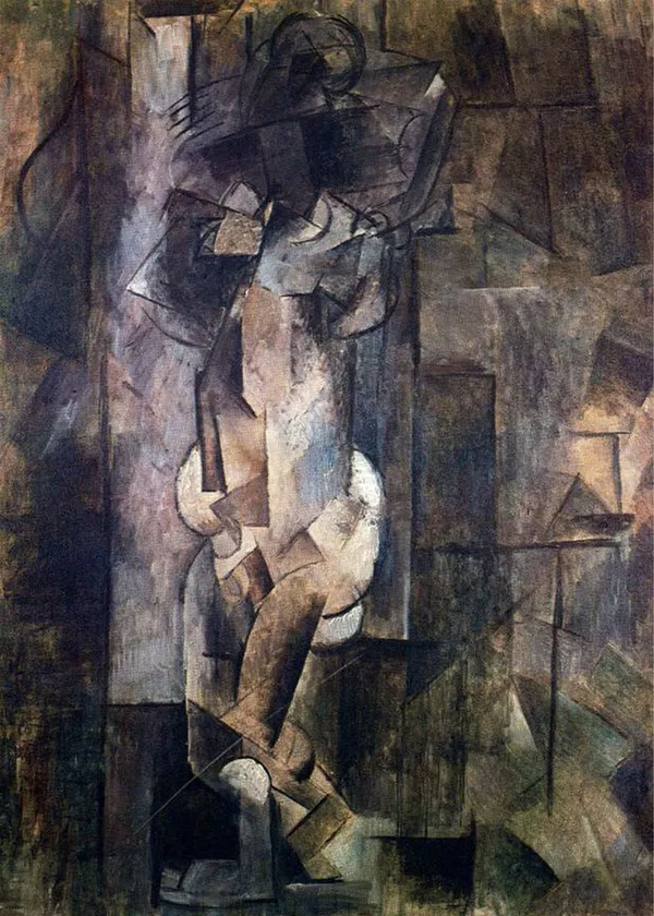*Woman_Figure_(1910),_A_Painting_by_Picasso,_Unframed_Canvas_Print,_Multicolor