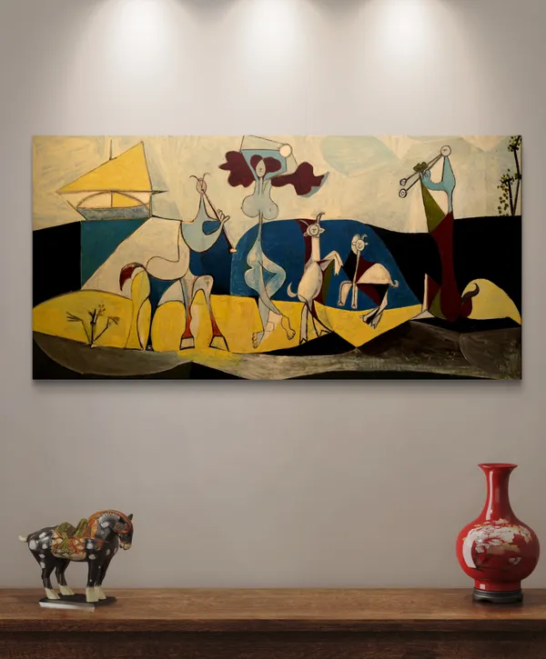 *Joy_of_Living*_(1946),_A_Painting_by_Picasso,_Unframed_Canvas_Print,_Multicolor