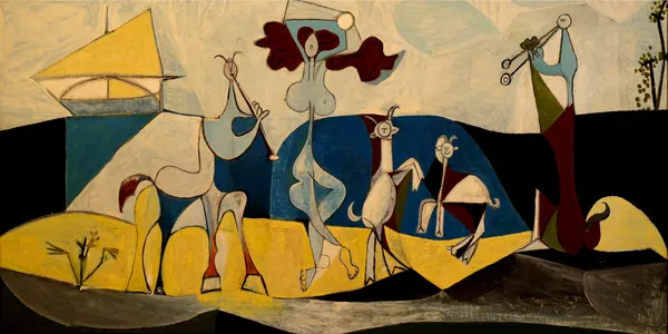*Joy_of_Living*_(1946),_A_Painting_by_Picasso,_Unframed_Canvas_Print,_Multicolor