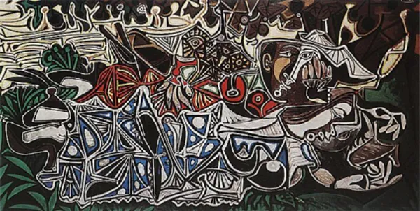 *Girls_on_the_Banks_of_the_Seine*_(1950),_A_Painting_by_Picasso,_Unframed_Canvas_Print,_Multicolor