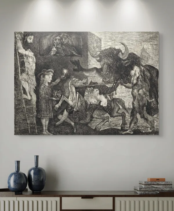 *Minotauromachy*_(1935),_A_Painting_by_Picasso,_Unframed_Canvas_Print,_Multicolor