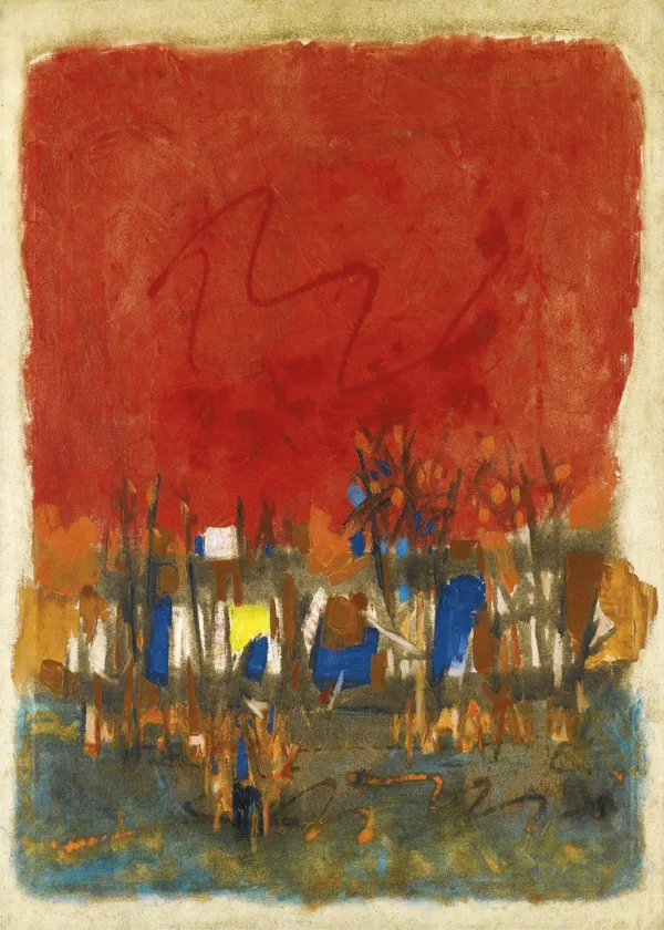 *Red_Landscape*_(1964)-_M.F._Husain's_Painting,_Unframed_Canvas_Print,_Wall_Decor,_Multicolour