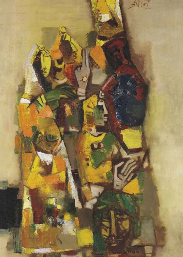 *The_Lost_Princess*_(1964)-_M.F._Husain's_Painting,_Unframed_Canvas_Print,_Wall_Decor,_Multicolour