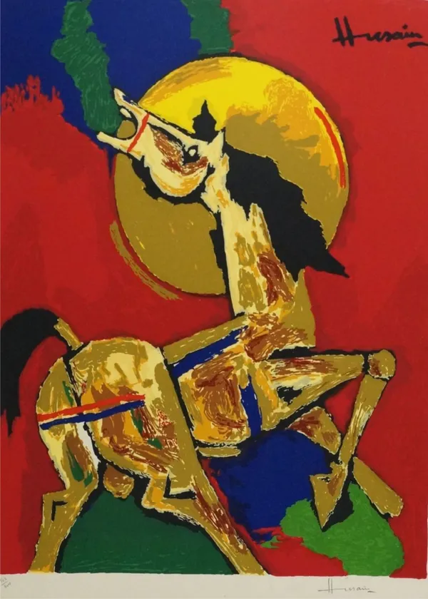 The_Horse-_M.F._Husain's_Painting,_Unframed_Canvas_Print,_Wall_Decor,_Multicolour