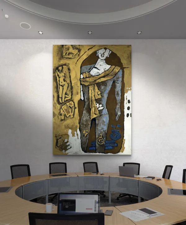 *Gautam_Buddha*-_M.F._Husain's_Painting,_Unframed_Canvas_Print,_Wall_Decor,_Multicolour