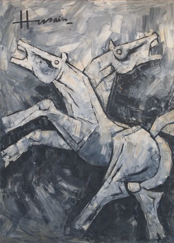 *Horse*-_M.F._Husain's_Painting,_Unframed_Canvas_Print,_Wall_Decor,_Multicolour