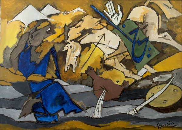 *Horses_in_Battle*-_M.F._Husain's_Painting,_Unframed_Canvas_Print,_Wall_Decor,_Multicolour