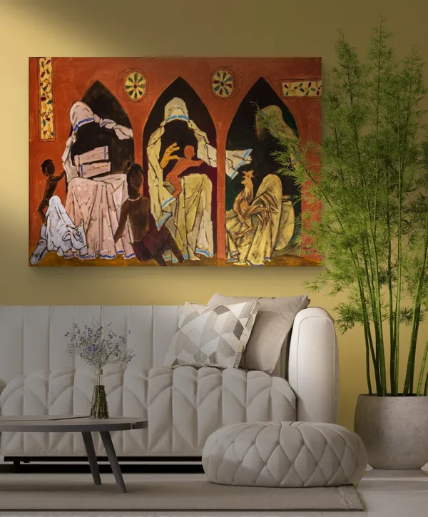*Mother_Teresa-_Goddess_of_Love*-_M.F._Husain's_Painting,_Unframed_Canvas_Print,_Wall_Decor,_Multicolour