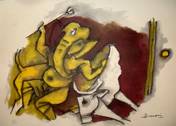 *Ganesha's_Tandaw*-_M.F._Husain's_Painting,_Unframed_Canvas_Print,_Wall_Decor,_Multicolour