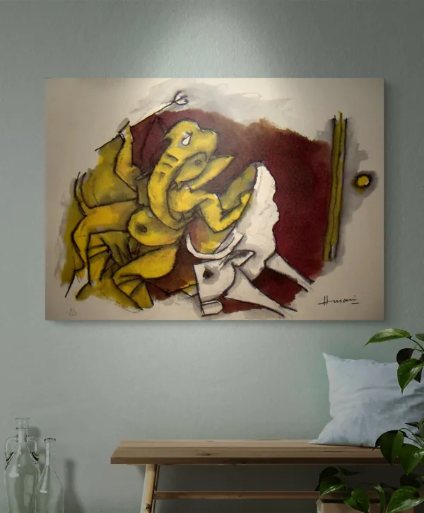 *Ganesha's_Tandaw*-_M.F._Husain's_Painting,_Unframed_Canvas_Print,_Wall_Decor,_Multicolour