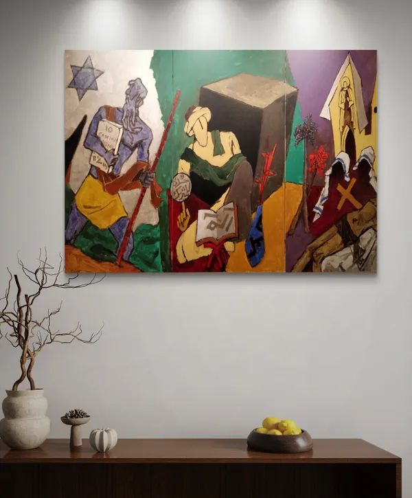 *The_Spirit_of_India*-_M.F._Husain's_Painting,_Unframed_Canvas_Print,_Wall_Decor,_Multicolour