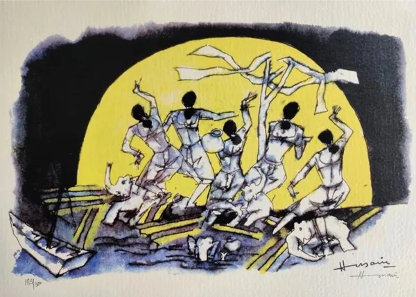 *Dancing_Ladies*-_M.F._Husain's_Painting,_Unframed_Canvas_Print,_Wall_Decor,_Multicolour