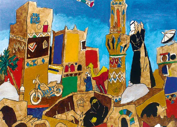 *The_Culture_-_2*-_M.F._Husain's_Painting,_Unframed_Canvas_Print,_Wall_Decor,_Multicolour