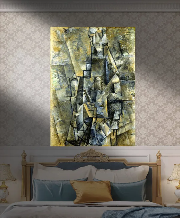 *Man_with_a_Clarinet*_(1911),_A_Painting_by_Picasso,_Unframed_Canvas_Print,_Multicolor