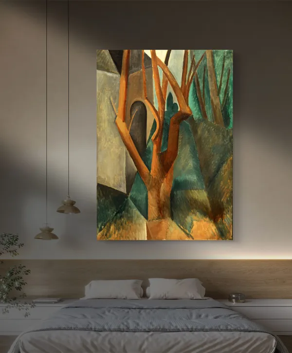 *The_Street_of_the_Woods*_(1908),_A_Painting_by_Picasso,_Unframed_Canvas_Print,_Multicolor