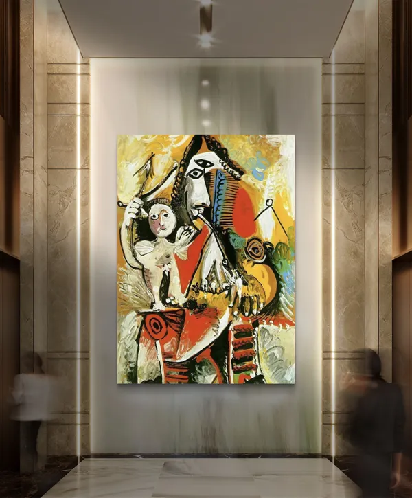 *Musketeer_and_Amor*_(1969),_A_Painting_by_Picasso,_Unframed_Canvas_Print,_Multicolor