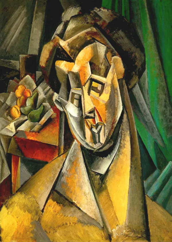 *Woman_with_Pears*_(1909),_A_Painting_by_Picasso,_Unframed_Canvas_Print,_Multicolor
