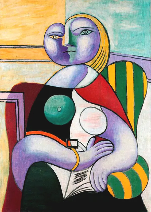 *Reading*_(1932),_A_Painting_by_Picasso,_Unframed_Canvas_Print,_Multicolor