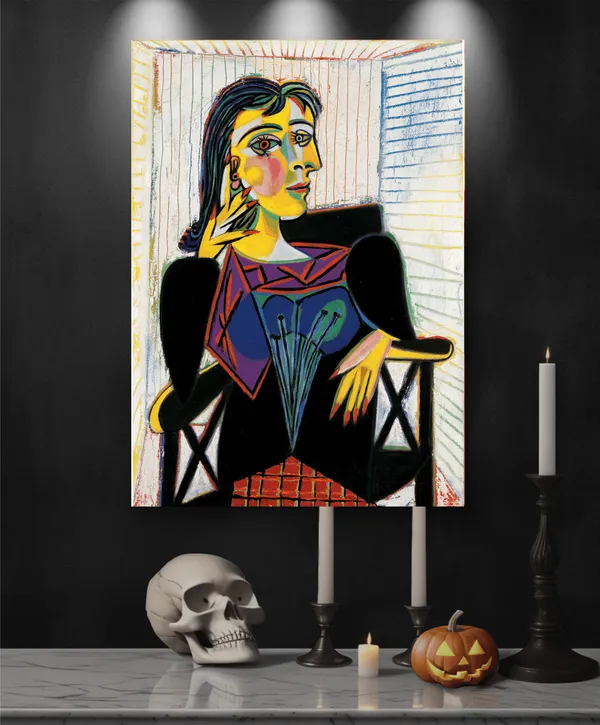*Portrait_of_Dora_Maar*_(1937_),_A_Painting_by_Picasso,_Unframed_Canvas_Print,_Multicolor