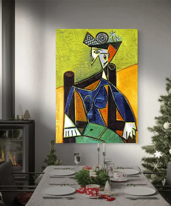 *Woman_Sitting_in_Armchair*_(1920),_A_Painting_by_Picasso,_Unframed_Canvas_Print,_Multicolor