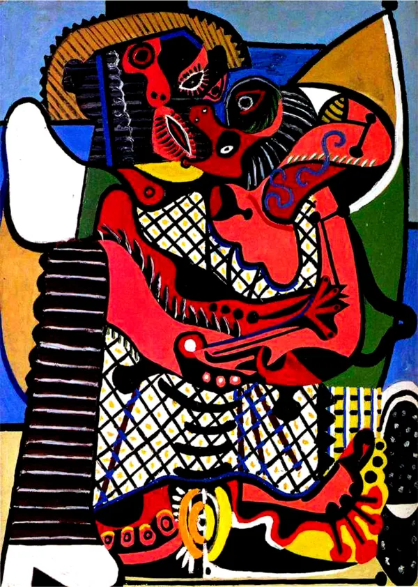 *Le_Baiser_(The_Kiss)_(1925),_A_Painting_by_Picasso,_Unframed_Canvas_Print,_Multicolor