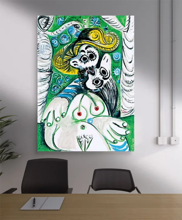 *Kiss*_(1969),_A_Painting_by_Picasso,_Unframed_Canvas_Print,_Multicolor