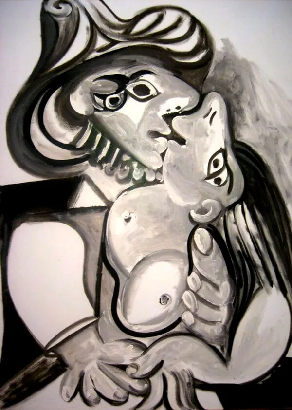 *Musketeer's_Kiss*_(1969),_A_Painting_by_Picasso,_Unframed_Canvas_Print,_Multicolor