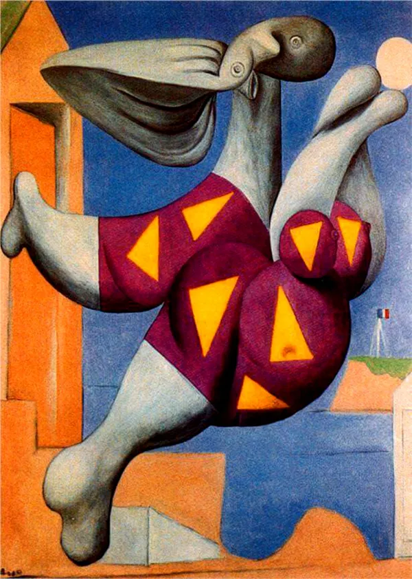 *Woman_with_Beach_Ball*_(1932),_A_Painting_by_Picasso,_Unframed_Canvas_Print,_Multicolor