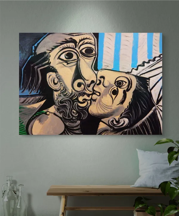 *The_Kiss*_(1969),_A_Painting_by_Picasso,_Unframed_Canvas_Print,_Multicolor