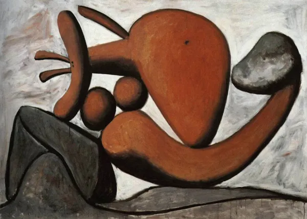 *Woman_Throwing_a_Stone*_(1931),_A_Painting_by_Picasso,_Unframed_Canvas_Print,_Multicolor