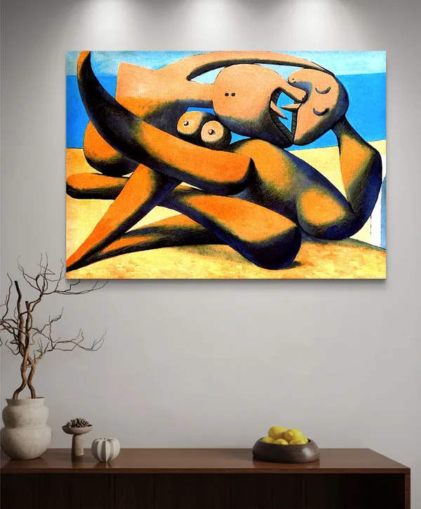 *Figure_At_The_Seaside*_(1931),_A_Painting_by_Picasso,_Unframed_Canvas_Print,_Multicolor