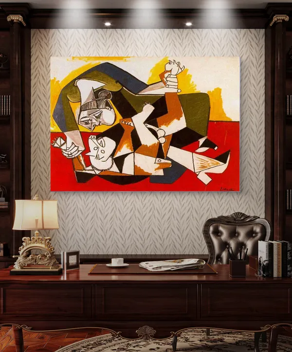 *Woman_with_a_Dog*_(1955),_A_Painting_by_Picasso,_Unframed_Canvas_Print,_Multicolor