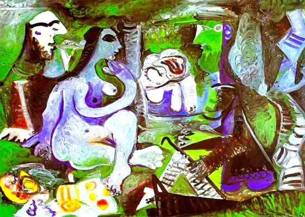 *Luncheon_on_the_Grass*_(1961),_A_Painting_by_Picasso,_Unframed_Canvas_Print,_Multicolor