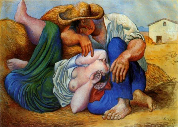 *Sleeping_Peasants*_(1919),_A_Painting_by_Picasso,_Unframed_Canvas_Print,_Multicolor