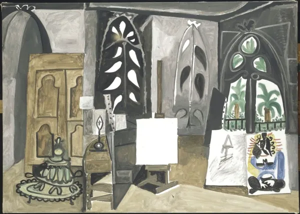 *The_Studio_at_La_Colifornie*_(1956),_A_Painting_by_Picasso,_Unframed_Canvas_Print,_Multicolor