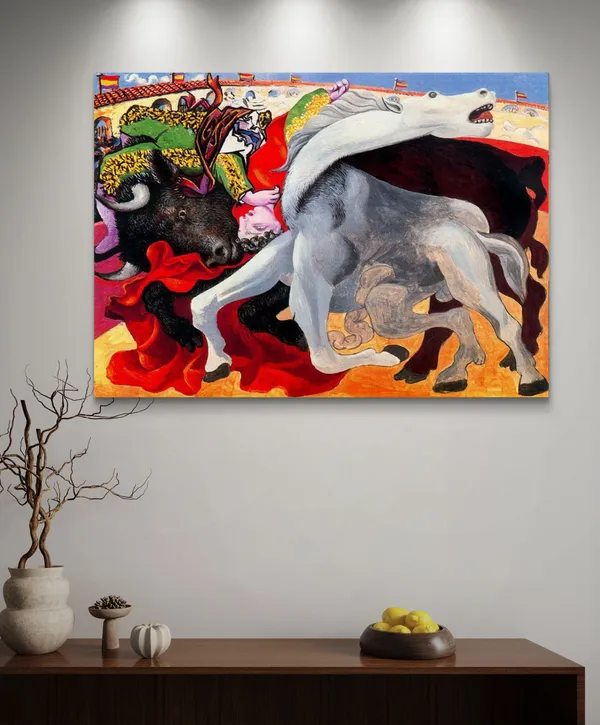 *Bullfight:_Death_of_the_Toreador*_(1933),_A_Painting_by_Picasso,_Unframed_Canvas_Print,_Multicolor