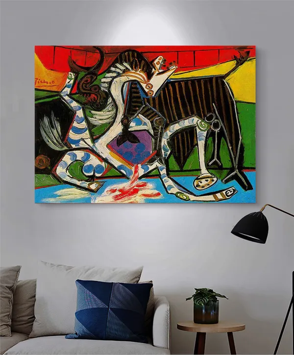Bullfight_2,_A_Painting_by_Picasso,_Unframed_Canvas_Print,_Multicolor