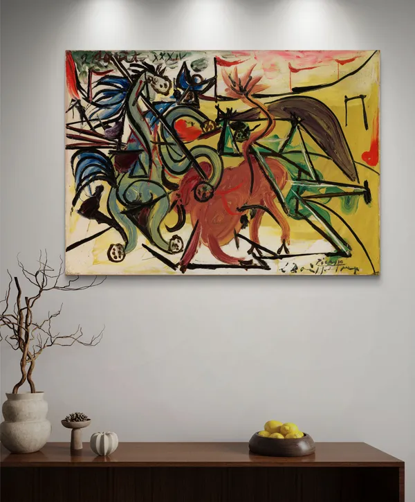 Bullfight_5,_A_Painting_by_Picasso,_Unframed_Canvas_Print,_Multicolor