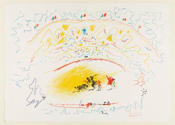 Bullfight_6,_A_Painting_by_Picasso,_Unframed_Canvas_Print,_Multicolor