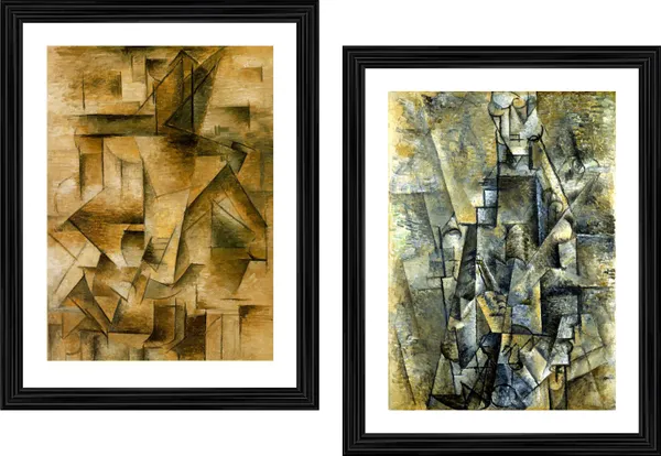 �Guitar_Player_&_Man_with_A_Clarinet_,_Paintings_by_Pablo_Picasso,_Framed,_Set_of_2,_Multicolor