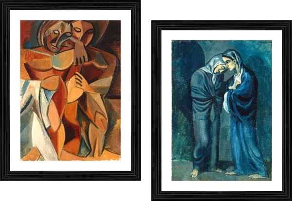 �Friendship_&_the_Two_Sisters_,_Paintings_by_Pablo_Picasso,_Framed,_Set_of_2,_Multicolor